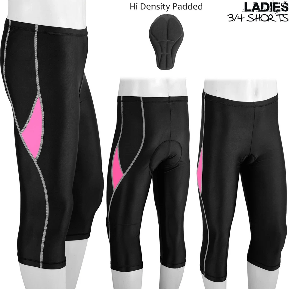 DBX Ladies Cycling Padded Shorts Three Quarter 3/4 Legging Hi Density ALL SIZE - Image 1 of 1