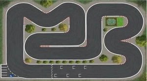 Drift9 Rennstrecke für  Dr!ft Siku 250 x 160cm mit Spuren - Bild 1 von 4