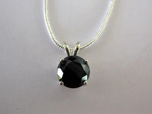 COLLAR DE DIAMANTES NEGROS NATURALES EXTRAÍDOS TIERRA REAL 100% 1,95ct, certificado, colgante - Imagen 1 de 5