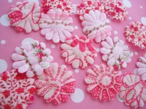 SALE~60 Pink Floral 1" Cotton Daisy Flower Applique/bow/trim/sewing/pattern H461 - Picture 1 of 2