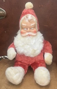 Vintage Rushton Santa Claus Christmas Plush Stuffed Doll ~ Rubber Face - Picture 1 of 7