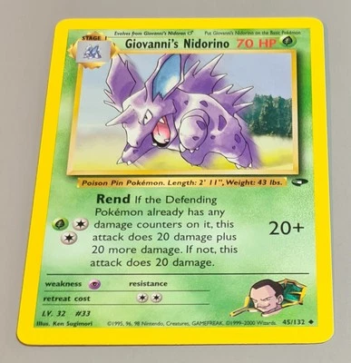 Giovanni's Nidorino # 45/132 Uncommon Gym Challenge 2000 EN N.Mint-Mint Vintage - Bild 1 von 3