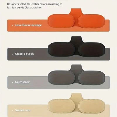 Magnetic Leather Sunglasses Holder for Car Sun Visor Eyeglass Hanger Clip USA - Image 1 of 4