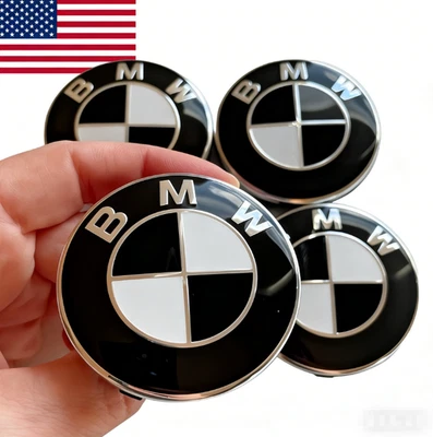 Set of 4 For BMW 2.2IN Wheel Center Hub Caps  Badge Emblem Rim Hubcaps Emblem - Image 1 of 4