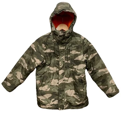 Children’s Place Boys M 7/8 Hooded Fleece Lined Hooded Camouflage Coat EUC - Image 1 of 4