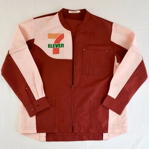 7 Eleven Vintage Japan Work Employee Jacket Shirt Zipper Short Long Sleeve M - Bild 1 von 9