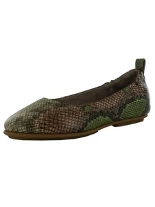 Fitflop Womens Allegro Snake Print Ballerina Flat Shoes, Lime Green, US 5 - Picture 1 of 3