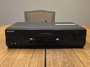 Sony VCR SLV-N55 Hi-Fi Stereo 4 Testine Lettore VHS Registratore No Telecomando Testato Funzionante - Foto 1 di 8