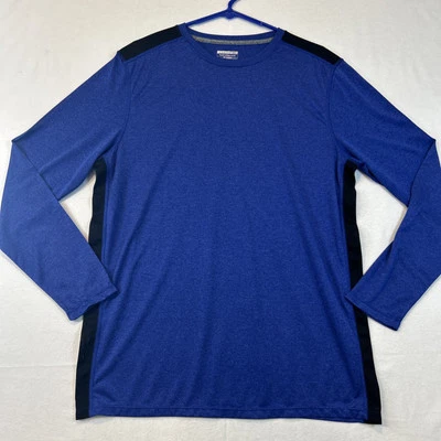 Layer 8 Performance Men Activewear Pullover Large Blue Long Sleeve Qwick Dry - Image 1 of 4