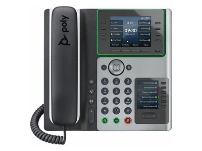 HP Poly E450 IP Phone and PoE enabled, Corded Desktop phone, Black | 89B55AA#ABA - Image 1 of 3