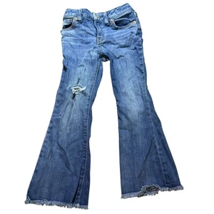 Cat and Jack girls size 5 blue jeans  flare leg  stretch  adjustable waist - Picture 1 of 9