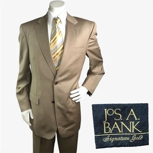 Traje JOS A BANK 'Gordon' Hombre 42L W32xL33 Signature Dorado 100% Lana - Imagen 1 de 19