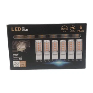 6 Pack Of G9 LED Dimmable Chandelier Bulbs 40W Equivalent 5000K Neutral White - Picture 1 of 3
