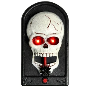 Timbre LED de calavera de truco o trato decoración de Halloween puerta espeluznante aterradora - Imagen 1 de 5