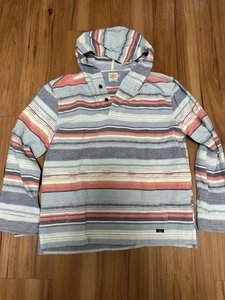 Faherty Pacific Poncho M Hooded Pullover Southwestern Baja Blanket Hoodie $188 - Picture 1 of 3