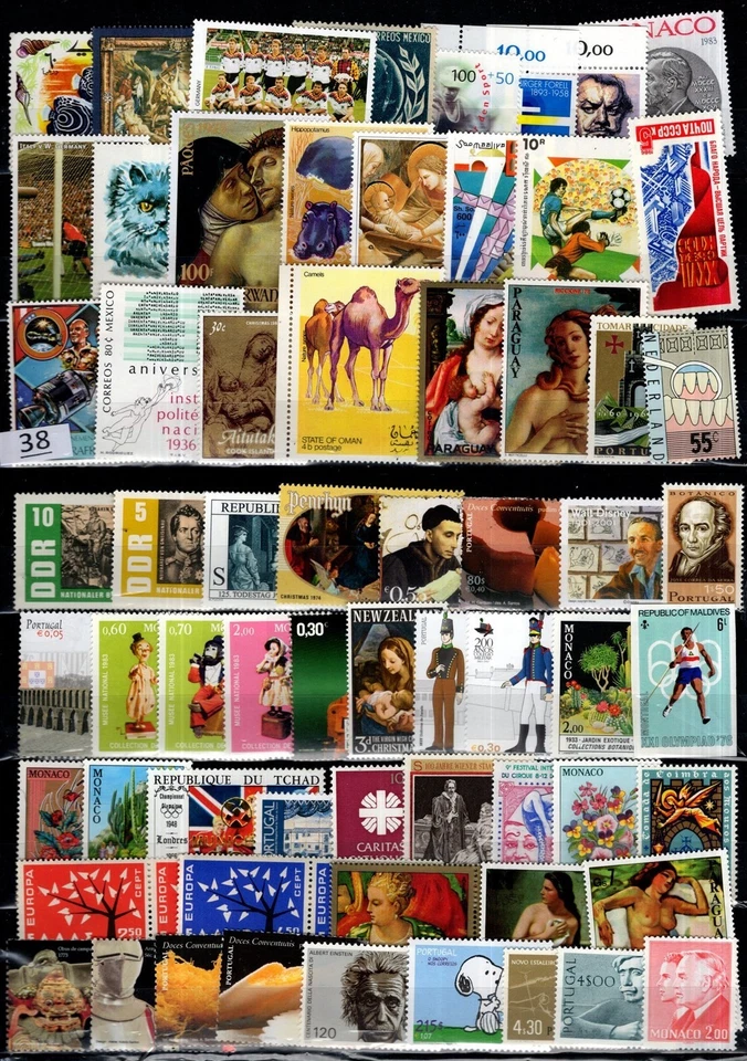 / WHOLESALE - MNH - ART, SPORTS, SPACE, FLORA, ANIMALS - 70 STAMPS - Image 1 of 1