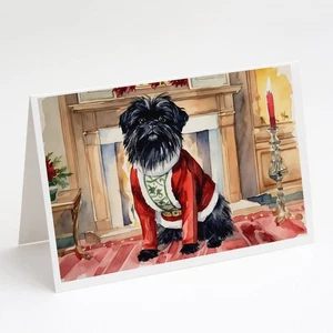 Affenpinscher Christmas Greeting Cards Pack of 8 Blank Cards with Envelopes - Picture 1 of 4