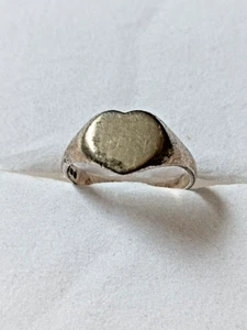 Sterling Silver 925 Vintage Love Heart Ring size J - Picture 1 of 7