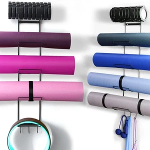 5-Tiers Yoga Mat Holder Wall Mount, Metal Storage Rack for Yoga Mat/Wheels, F... - Picture 1 of 7