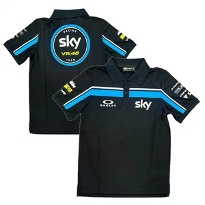 Team Sky Men's Polo MotoGP Black Short Sleeve Polo Shirt - New - Picture 1 of 3