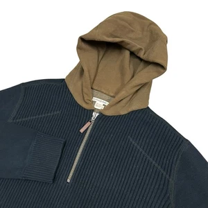 Carbon 2 Cobalt Full Zip Hoodie Mens Large Black Ribbed Heavyweight Cotton - Picture 1 of 8