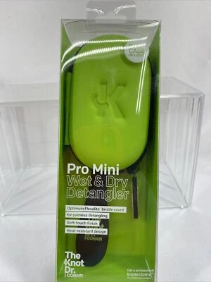 The Knot Dr. Hair Brush  Pro Mini Wet & Dry Detangler Heat Resistant Case Green - Image 1 of 3