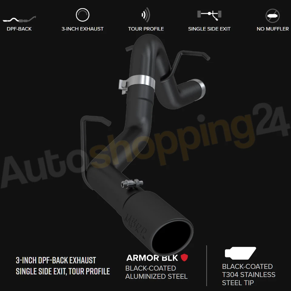 MBRP S6058BLK 3" Exhaust for 2016-2022 Chevy Colorado/GMC Canyon 2.8L Duramax Foto 1 de 2