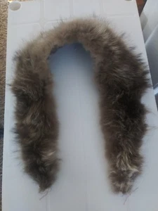 Bufanda de cuello de piel de mapache genuina natural hecha a mano vintage? - Imagen 1 de 6