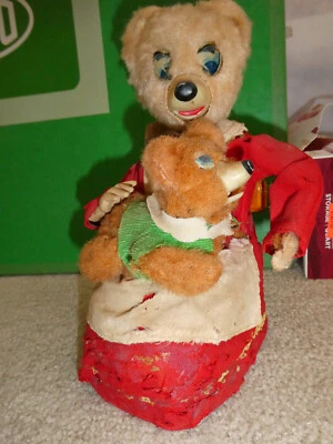 Juguete de bebé eructo mamá oso vintage años 50 Linemar Japón a pilas 9" de alto Foto 1 de 4