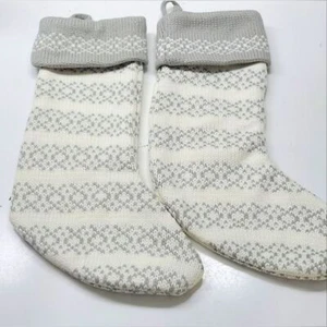 Wondershop Set 2 Calze Natalizie Grigio e Bianco Maglia Fair Isle Nuove! - Foto 1 di 7