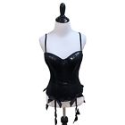 Morbid Threads Women's Corset Top Size 34C Hook and Eye Removable Garter Straps