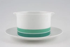 Thomas - White with Blue and Green Bands - Sauce Boat and Stand Fixed - 68146G - Picture 1 of 1