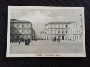 Cartolina Taranto Piazza Giordano Bruno Animata Carrozza a Cavalli RB11 - Picture 1 of 1