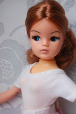 Sindy doll. Auburn 2 gen ballerina ankles pose with centre parting
