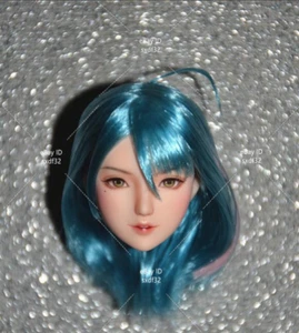 1/6 Customize OB Head Sculpt Beauty Girl Blue Hair Fit 12'' PH UD LD Figure Body - Picture 1 of 6
