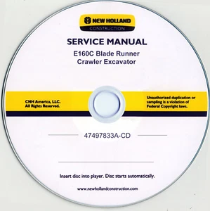 New Holland E160C Blade Runner Crawler Excavator Shop Service Repair Manual CD - Picture 1 of 1