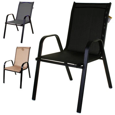 Stacking Textoline Chair Outdoor Bistro High Back Seating Restaurant Cafe