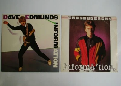 DAVE EDMUNDS 1983 INFORMATION VINYL LP & RARE U.K 12" SINGLE JEFF LYNNE ELO  - Image 1 of 4