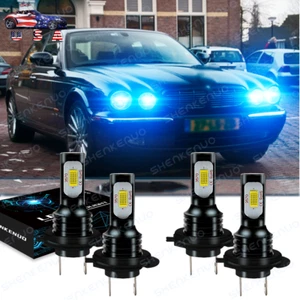 For Jaguar XJR XJ8 1998-2003 - 4PC 8000K LED Headlight High&Low Beam Combo Bulbs - Picture 1 of 12