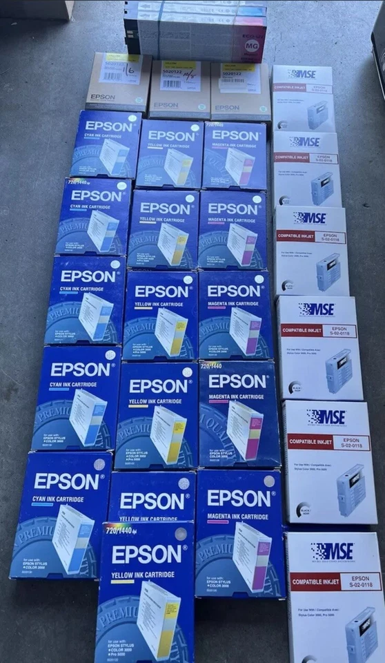 LOTE DE 29 cartuchos de tinta Epson Stylus 3000 PRO 5000 amarillo cian magenta caducados Foto 1 de 4