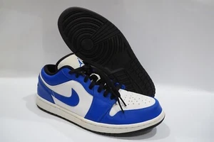 Air Jordan 1 Low Retro White/Hyper Royal-Black Size 11.5 EXCELLENT CONDITION - Picture 1 of 12