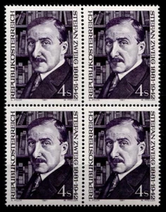 Dichter Stefan Zweig (1881-1942). 4W (Viererblock). Österreich 1981 - Bild 1 von 1