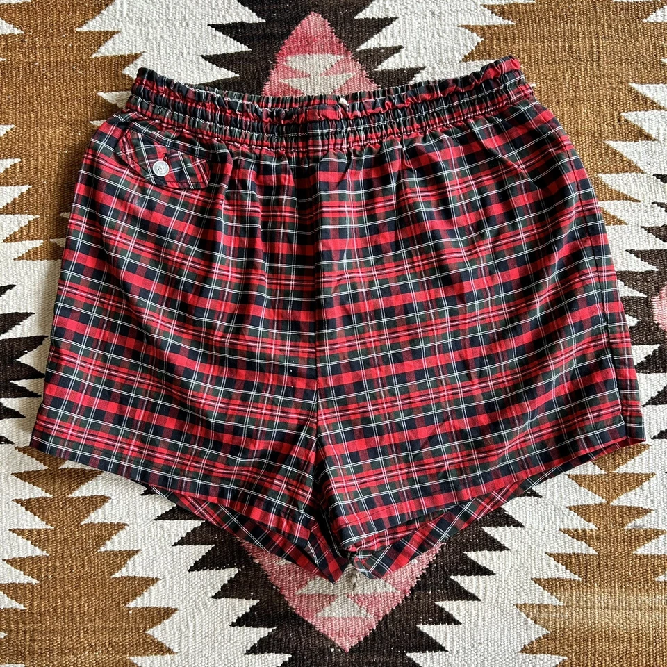Vintage 1950s 60s Jantzen Cotton Plaid Swim Trunks Shorts Sz 36 - Image 1 of 4
