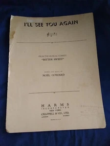 ** LQQK ** VINTAGE I'll See You Again Noten "Bitter Sweet" von Noel Coward - Bild 1 von 5