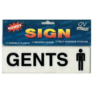 HANDY PRODUCT Plastic Self Adhesive Sign GENTS 195x60x3mm - Picture 1 of 1