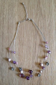 Kette mit Perlen- und Metallelemente in rosa und silber *NEU* - Bild 1 von 1
