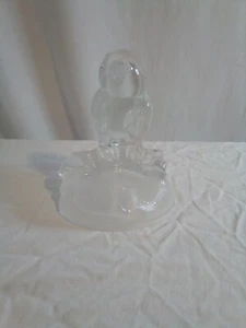 Pisapapeles escultura búho de vidrio artístico mediados de siglo moderno fondo esmerilado EC - Imagen 1 de 9