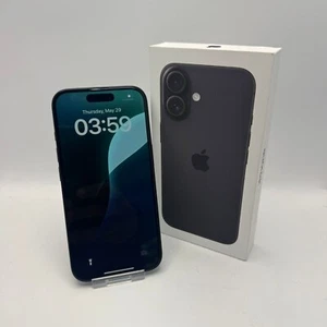 Apple iPhone 16 128GB Black BOXED APPLE WARRANTY 02/2026 - Afbeelding 1 van 5