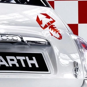 2 Adesivi Per ABARTH FIAT Scorpione auto 500 595 695 PUNTO Stickers Rosso 18 Cm - Imagen 1 de 1
