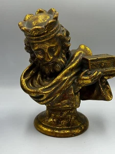 King Christmas Bust Antiqued Plaster Faux Gold Distributed By Sullivans 9” Tall - Picture 1 of 9